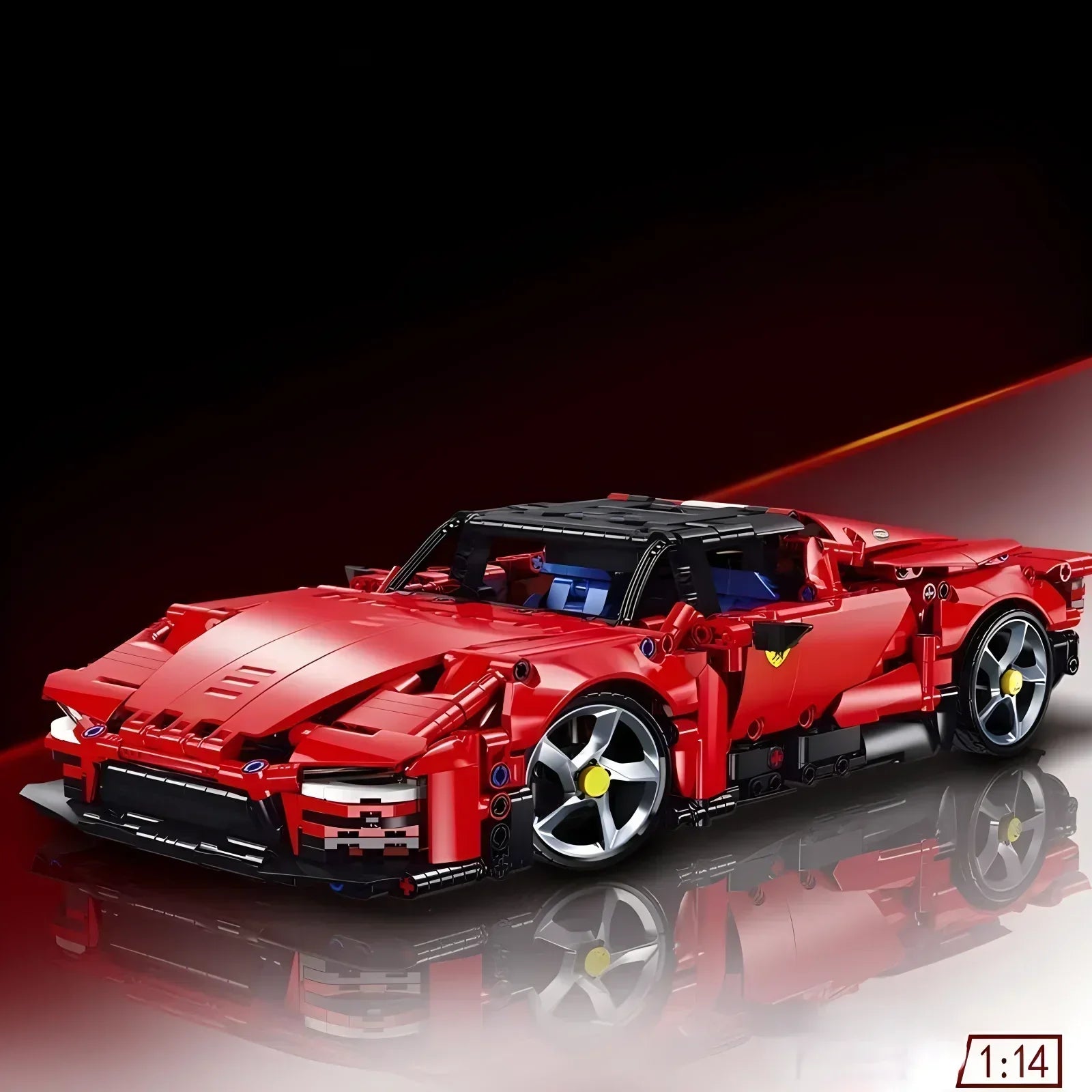 ToylinX 1394-PCS Red Super Sports Car Building Block Model – ABS Racing Car Desktop Decoration & Festival Gift - CADA BRICKS®
