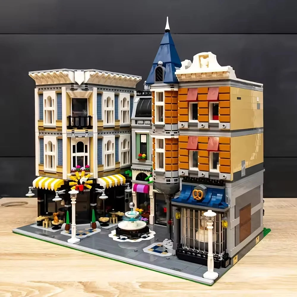 Creatoring Expert Brick Bank Detective's Assembly Square Model MOC Street View  Building Blocks Toys 10255 10251 10211 10185 - CADA BRICKS®