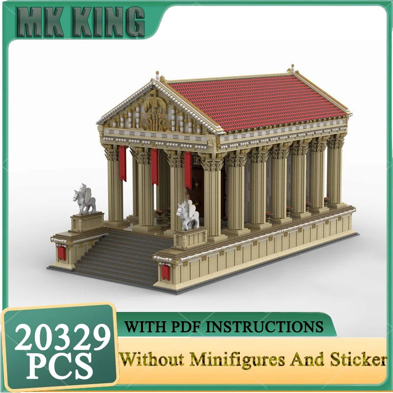 Moc bouwstenen oud Romeins tempelmodel technologie stenen doe-het-zelf stadsstraatzicht constructiespeelgoed vakantiegeschenk