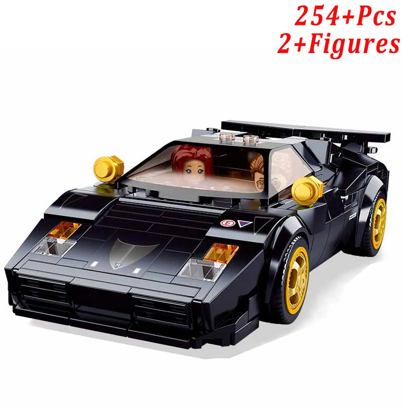 Sluban Retro Technical Lamborghinis Contash Porsche 930 Super Speed Sport Car Building Blocks Vehicle Bricks Toys Gifts For Kids