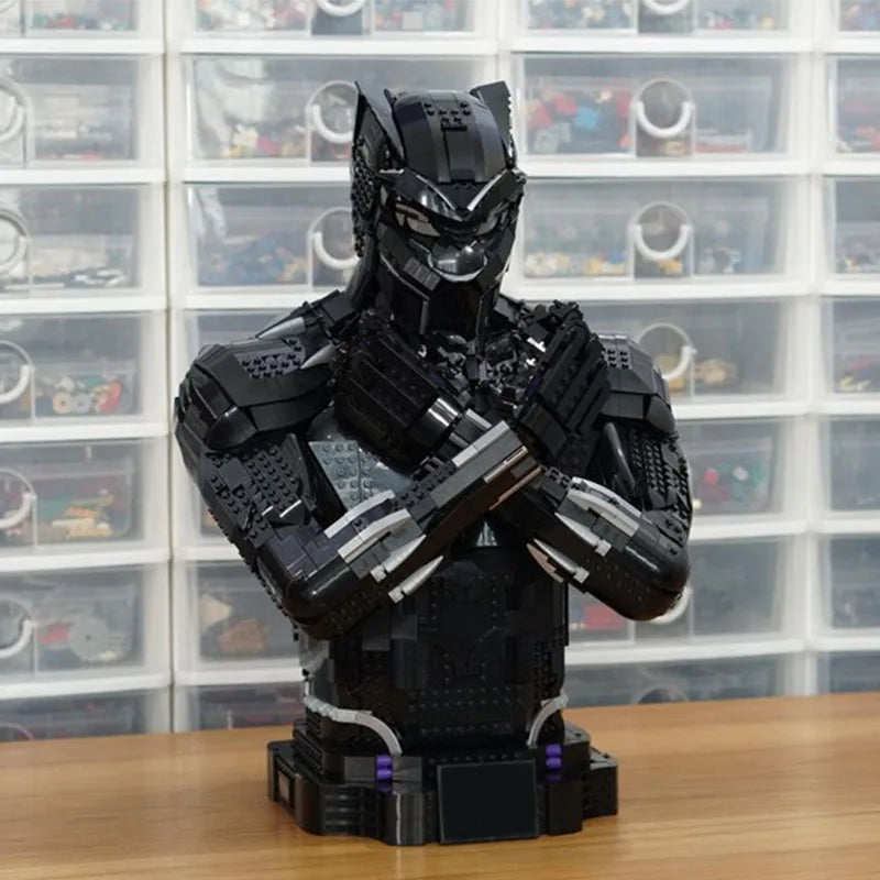 2925pcs Moc 76215 Superhero Black Panther Bust Megafigure Model Building Blocks Bricks Diy Creative Educational Toys Kid Gift - CADA BRICKS®