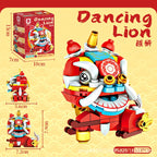 Chinese style beast building blocks ornaments lion awakening  dragon year souvenirs new year's day gift toys - CADA BRICKS®