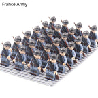 24pcs WW2 Military Army Soldier Soviet US UK German France Building Blocks Set Model Bricks Action Figures Weapon Toys Kids Gift - CADA BRICKS®