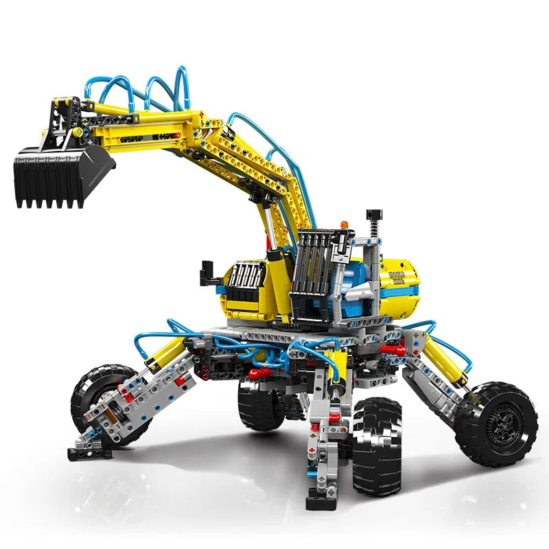 MOULD KING 17060 Technical Pneumatic All-Terrain Excavator Truck Building Block Excavator Car Bricks Toys For Kids Gifts