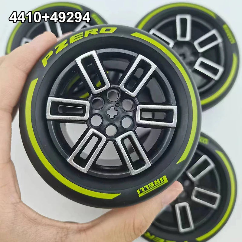 4410 Tenchnial Building Blocks F1 Car Tyre Wheels 15038 49294 Diy Accessories Compatible LEGO CADA 42171 42141 Scale 1:10 Car - CADA BRICKS®