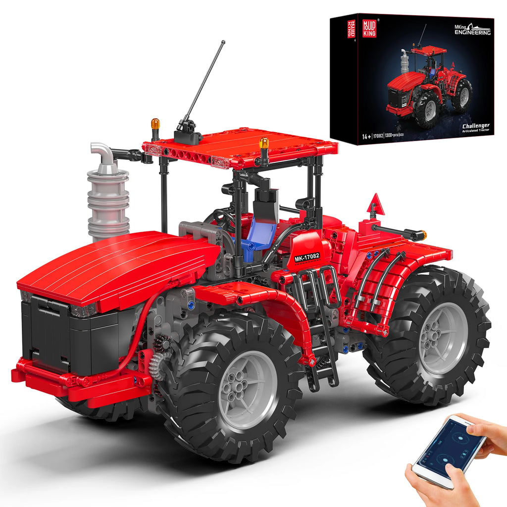 MOULD KING 17081 Technical Articulated Tractor Building Block Remote Control Agricultural Tractor Brick Toy Set for Adults