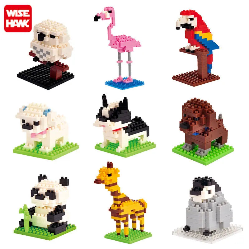 Mini Building Blocks 3D Animal  Diamond Model Micro Bricks Dog Cat Bird Moose Wolf Panda Macaw Toys For Children Birthday Gifts - CADA BRICKS®