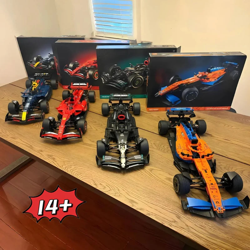 MINISO Serie Corse F1 F1 W14 42171 Performance MCL Formula 42141 RB20 F1 42206 SF24 F1 42207 Modello Supercar Regali di Natale