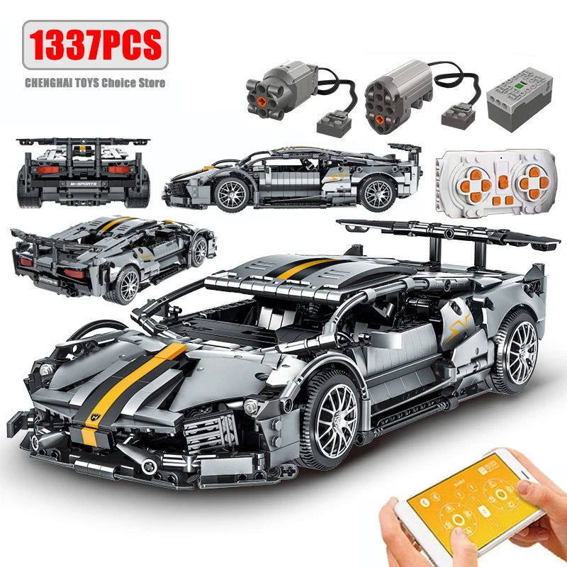 Technical APP Remote Control Moter Power Sport Car Building Blocks Bricks  Speed Racing Supercar Sets Toys For Kids Models Gifts - CADA BRICKS®