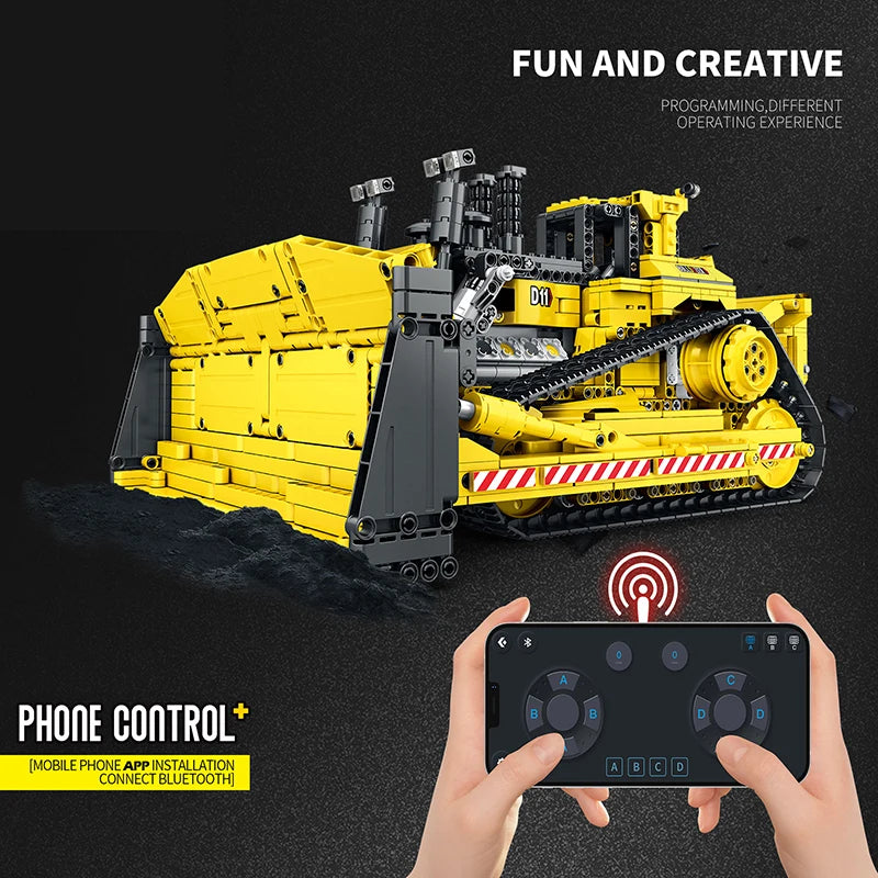 Technical Car APP Remote Control Moter Power Mechanical Bulldozer Building Blocks Brick Engineering Truck Toys Kid Moc Set Gifts