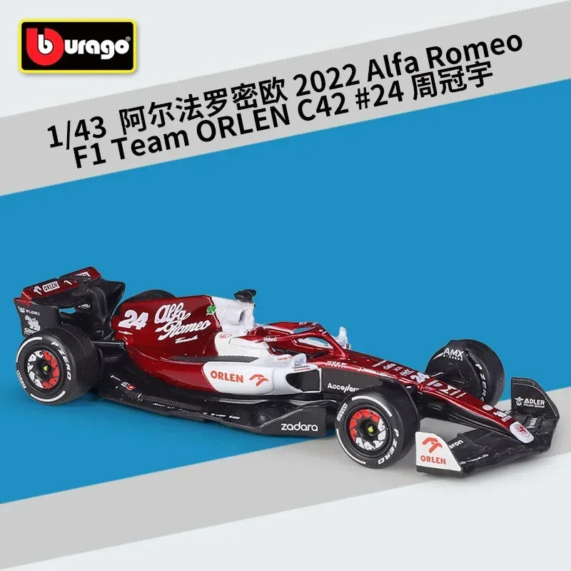 1:43 Scale 2022 Alfa Romeo F1 Team ORLEN C42 Technical Racing Car Building Block Formula 1 Model Vehicle Bricks Construction Toys For Gifts