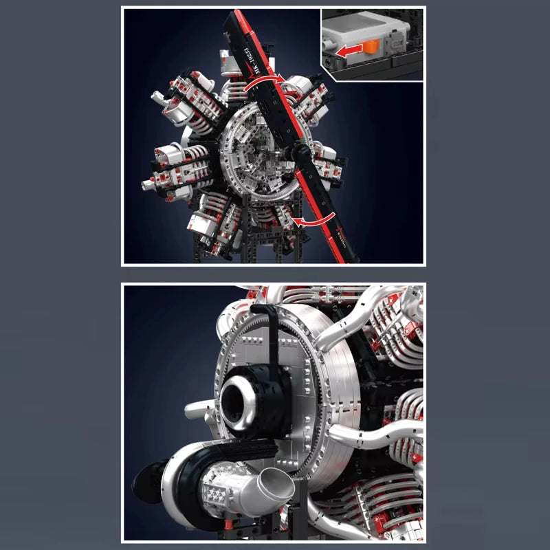 Mould King 10233 Radial Aviation Engine 2 Creative Toys MOC Blocks Toys Entertainment Model Building Blocks Christmas gift