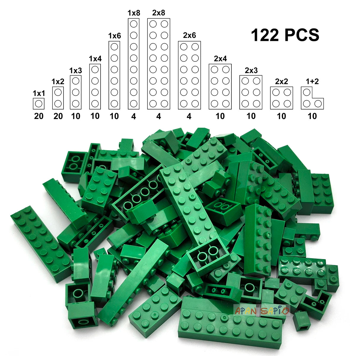 122pcs Thick Figures Bricks 12 Size DIY Building Blocks Educational Creative Size Compatible With 3001 Plastic Toys for Children - CADA BRICKS®