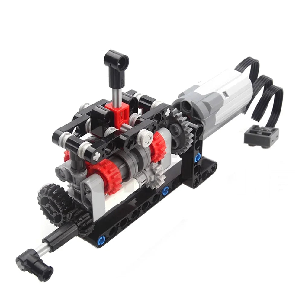 MOC High-tech 4 Speed Gearbox Model Building Block 8883 M Motor Power Functions Building Blocks 8881 AA Battery Case Toys Gift