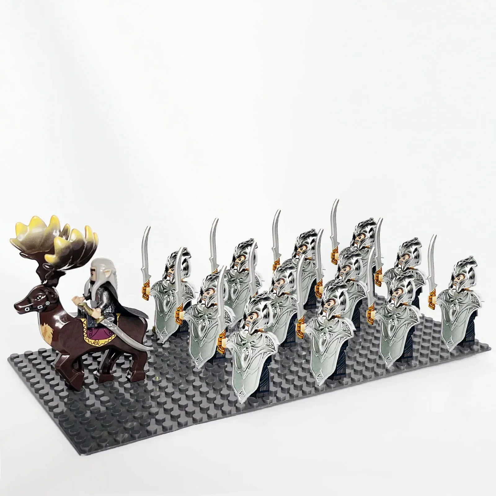 13pcs Castle Knight Rohan Azog Orcs Half-Beast Human Army Elf Guards Roman Solider Minifig Building Block Toys for Kids