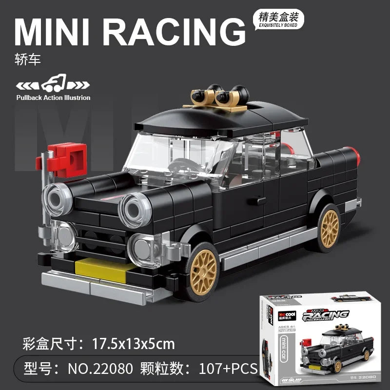 DIY Racing Car Bus Engineering Vehicle Ambulance Pull Back Model Building Blocks Brick Toys Children Boys Compatible With Lego