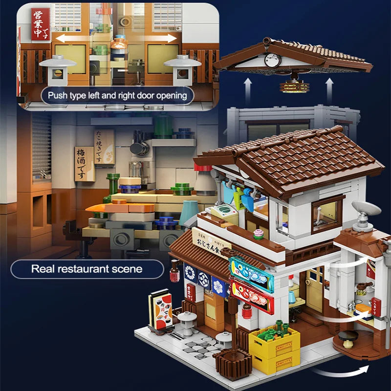 Cada LED City Japanese Style Canteen House Architecture Building Blocks Late Night Canteen Figures Bricks Toys for Kid Gifts - CADA BRICKS®