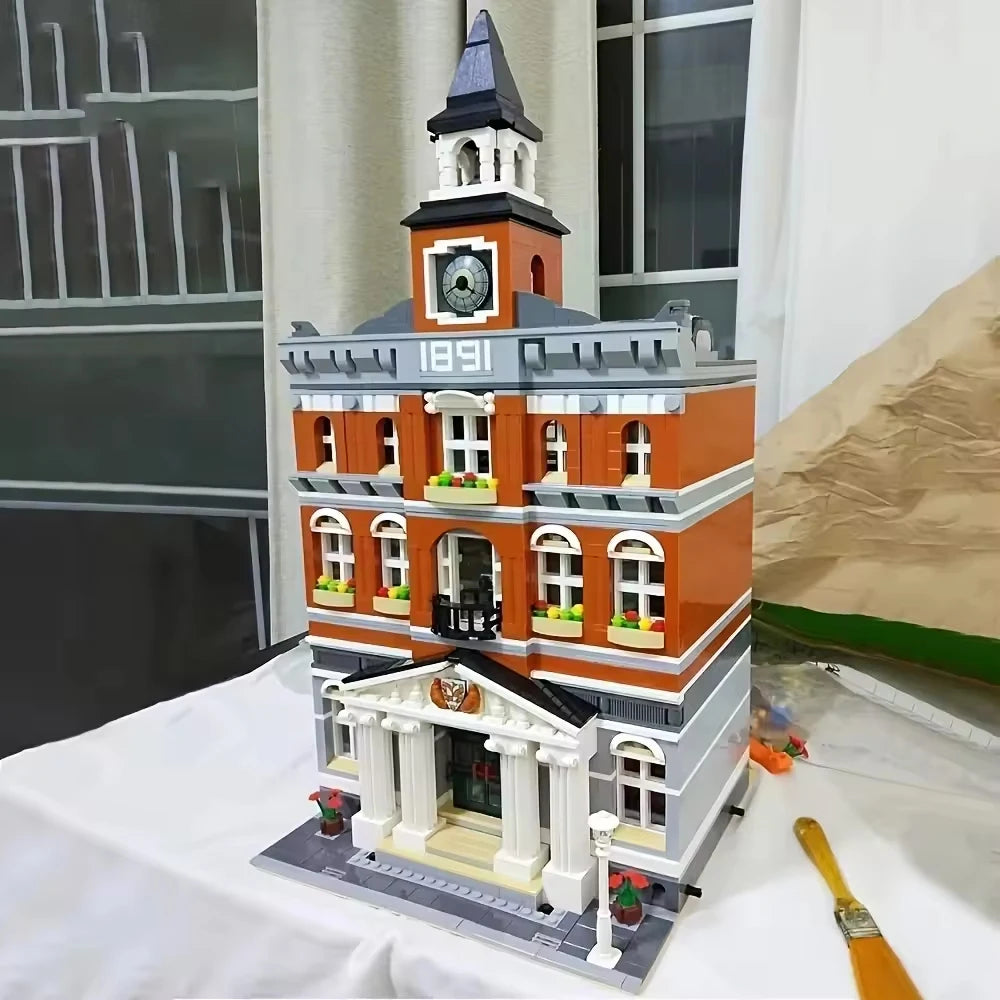 Creatoring Expert Brick Bank Detective's Assembly Square Model MOC Street View  Building Blocks Toys 10255 10251 10211 10185 - CADA BRICKS®
