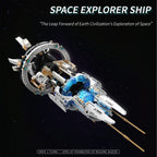 Roterbare romskip byggeklosser romutforskerflåte med lys romstasjon modellklosser puslespill leker gave til voksne og barn