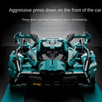 Blue V12 Block Roadster RC Tech Racing 1:14DIY Roadster building block assembly Block car toy birthday gift