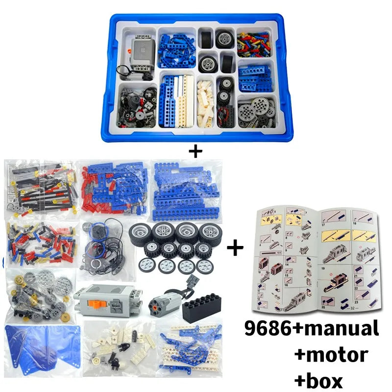 STEM 9686 Technical Parts Multi Technology Programming Educational Student Learn Building Blocks Power Function Set For Kids Toy