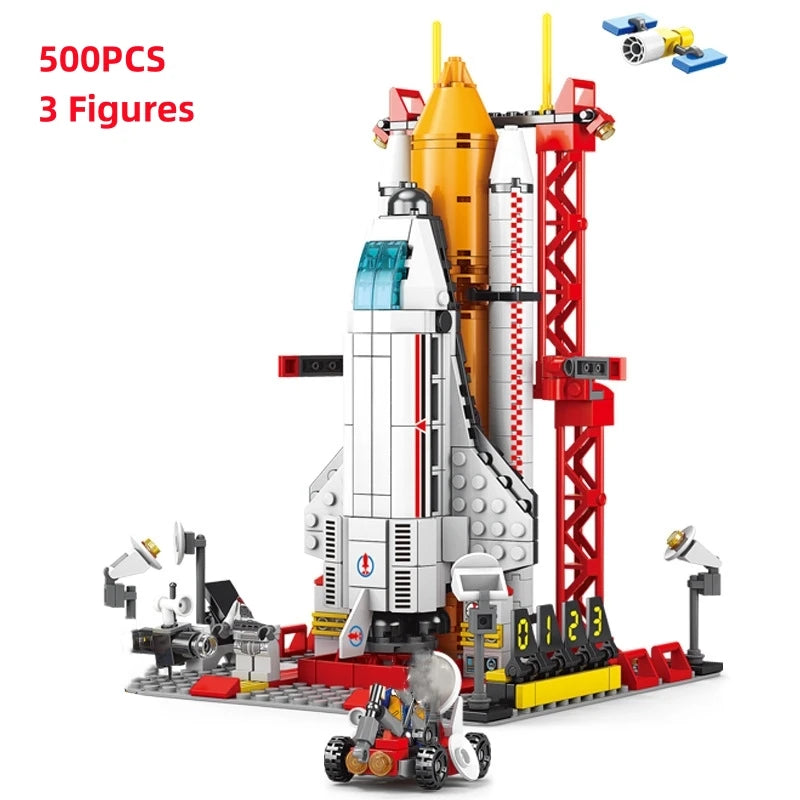 Space Astronaut Spaceman City Building Blocks Shuttle Satellite Rocket Space Station Saturn Figure Bricks Gift for Adult Man