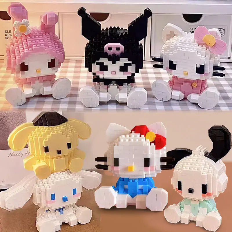 KEEPPLEY Sanrio Anime Hello Kitty My Melody Cinnamoroll Pompompurin Kuromi Building Blocks Girl Kid Holiday Christmas Gift - CADA BRICKS®