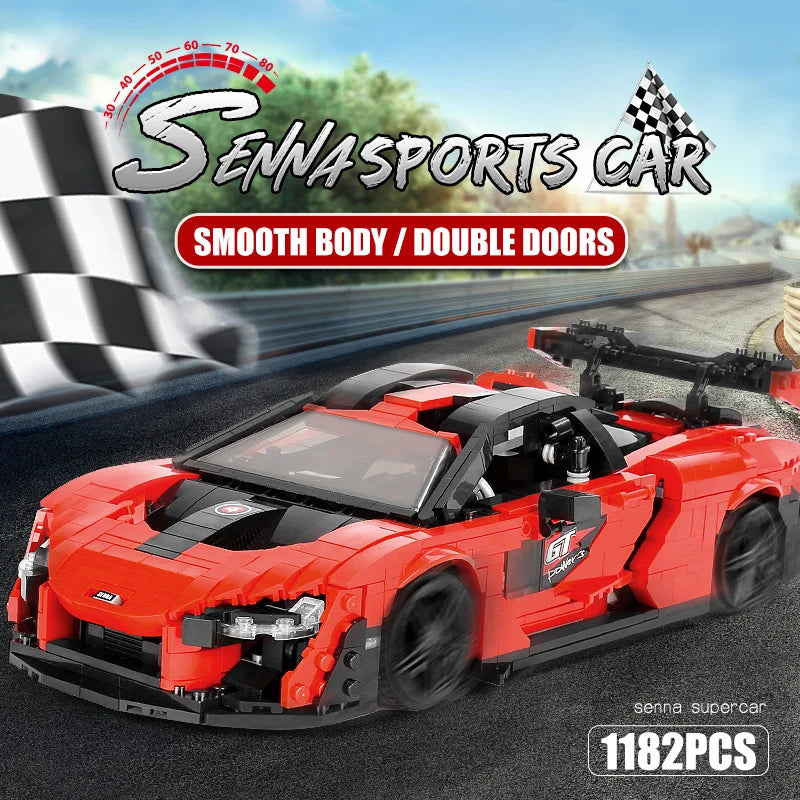 Mould King 10007 Technical Car Building Block The Red Sport Racing Car Set Assembly High-Speed Car Toys Kids Christmas Gift