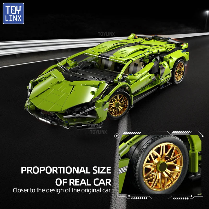 ToylinX Technical Building Blocks Racing Sport Car Speed Vehicle Model City Mechanical Super Bricks Puzzle Toys Adult Gift - CADA BRICKS®