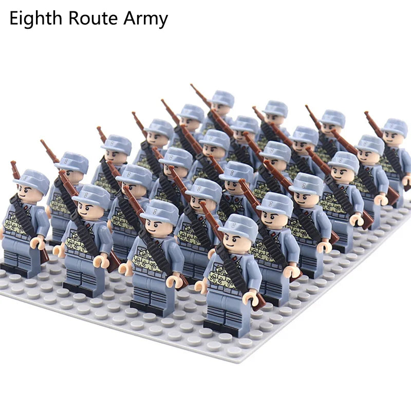 24pcs WW2 Military Army Soldier Soviet US UK German France Building Blocks Set Model Bricks Action Figures Weapon Toys Kids Gift - CADA BRICKS®