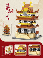 Eight Famous Buildings in Chinese Style, Yellow Crane Tower, Street View Assembly, Block Model Toys