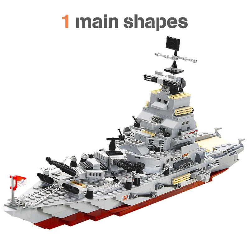 Navy War Chariot Ship Army Boat Plane Model Warships Building Blocks Compatible With Lego Construction Set for Boys Bricks Toys - CADA BRICKS®