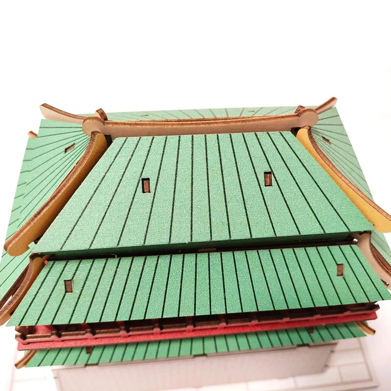 Bloc de construction miniature de la tour de Yueyang - Kit de modèle d'assemblage en bois, ornement d'artisanat d'architecture chinoise