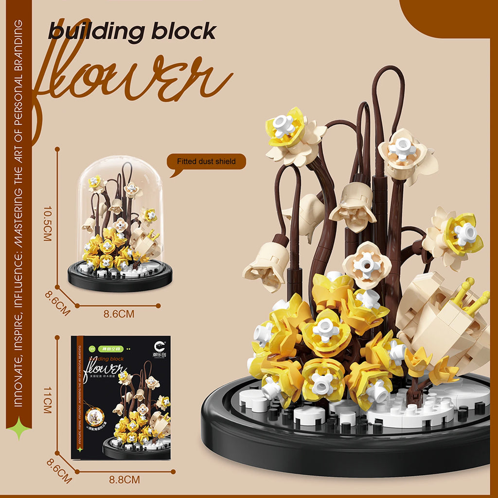 Diy Micro Flower Building Blocks Mini Bricks Particles Eternal Life Flowers Home Decoration Assembling Puzzle Toy Christmas Gift - CADA BRICKS®