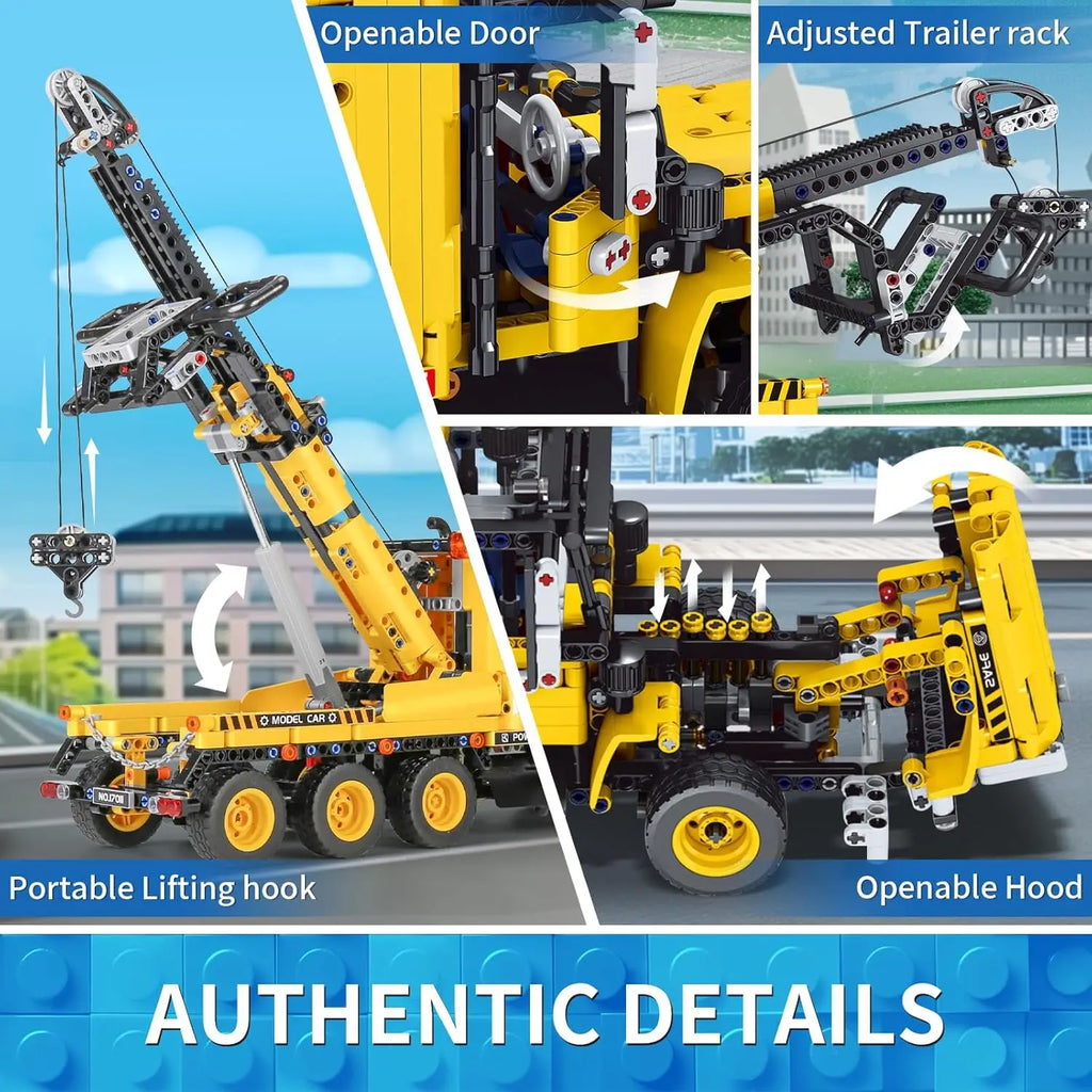 MOULD KING 17011 Technisches MOC-43434 Abschleppwagen Bausteine Stadt Ingenieurwesen Anhänger Kran Auto Spielzeug Weihnachtsgeschenke