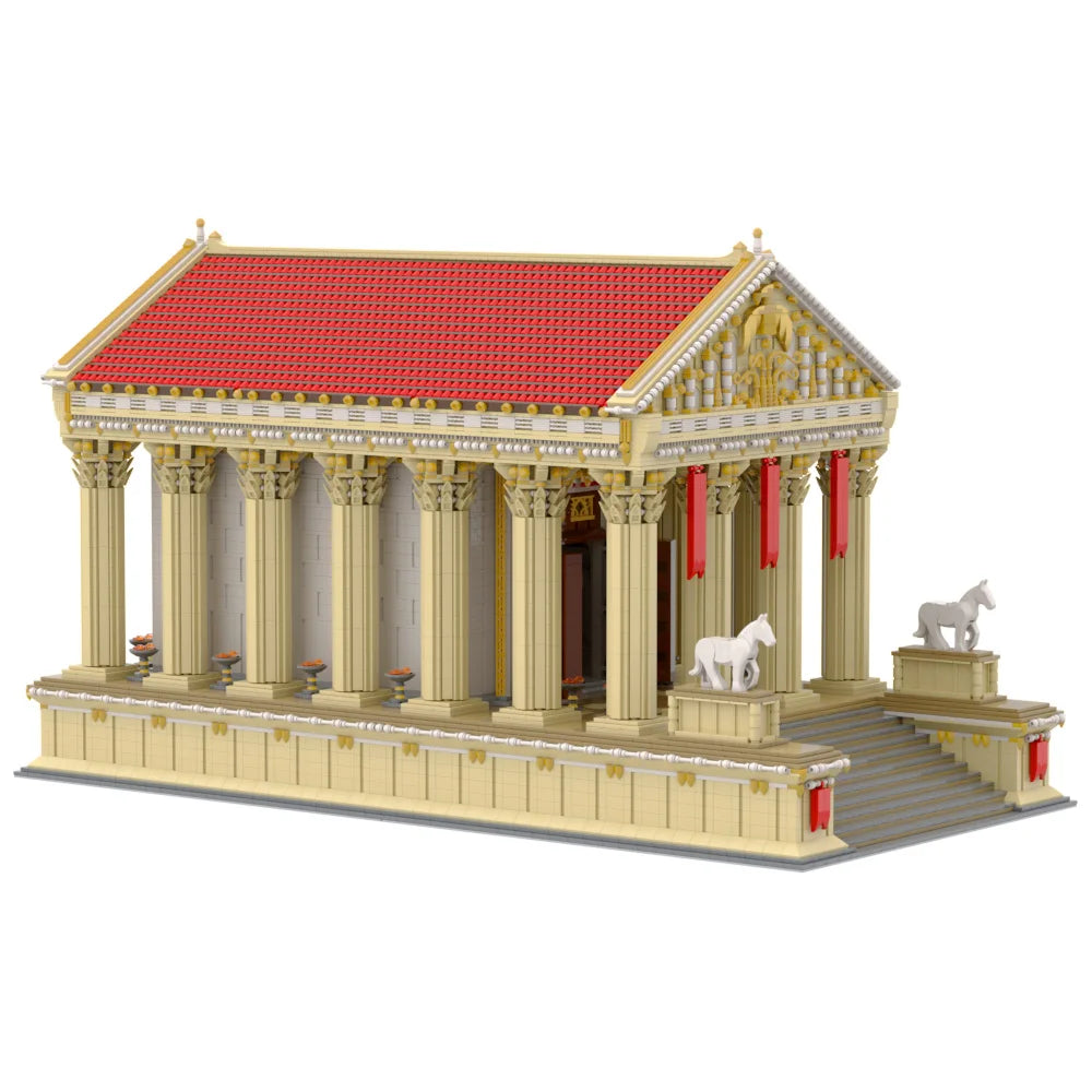 Gobricks MOC Mattoni Modello Tempio Romano Antico Architettura Medievale Tempio Romano Antico Blocchi da Costruzione Giocattoli da Assemblare Regalo per Bambini