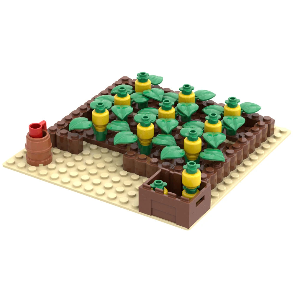 MOC Farm and Ranch Decoration Model Zoo Botanical Garden Building Blocks DIY Bricks Rural Landscape Animal and Vegetable Scenes