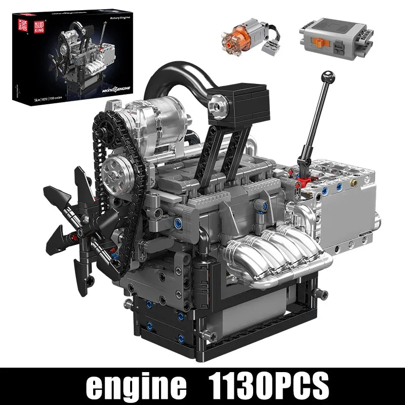Mould King MOC Technical Car Engine Toys The Motorized Rotary Piston Engine Building Block Brick Set Kids Christmas Gift 10212