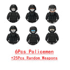 Military Weapons Guns Mortar Special Forces Police SWAT Gangster Jeeps Off-Road Armored Vehicle Model Soldier Building Block Toy