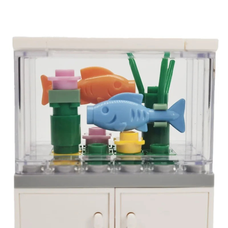 City Friends Fish Tank Building Blocks MOC Assemble Toys ClownFish Turtle Lizard Pet Blocks DIY Toy Creative Toys for Kids Gift - CADA BRICKS®
