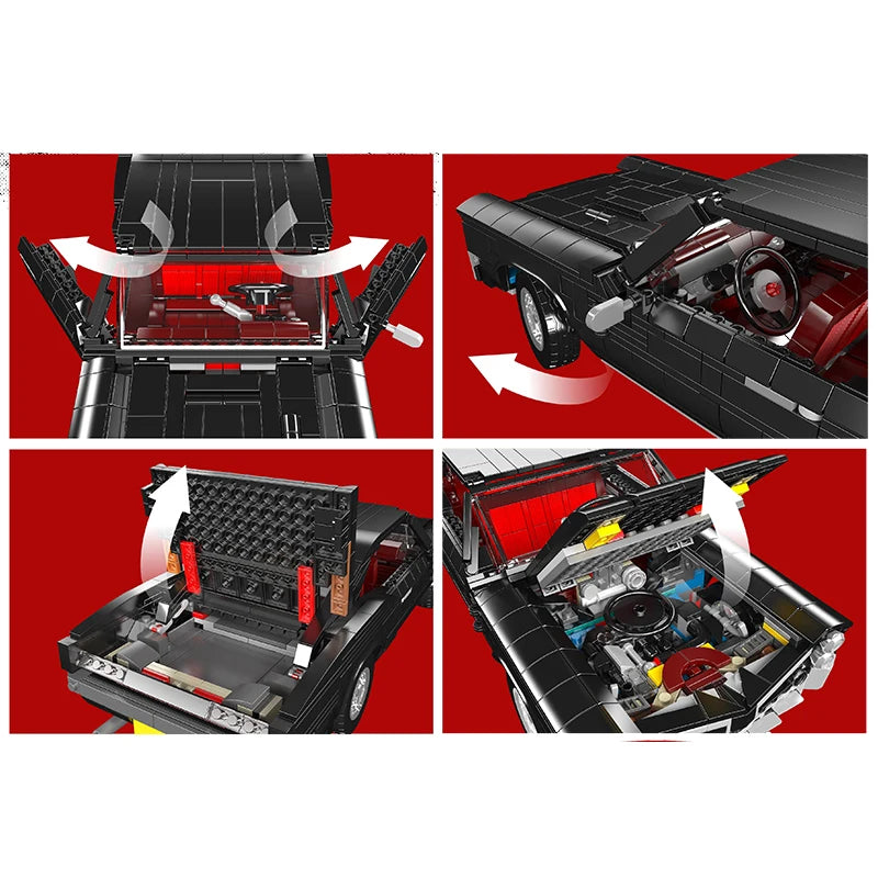 Mould King 1563 pieces 10199 Car Toys The MOC Muscle Car Building Block Assembly Oldtime Car Brick Set Children's gifts