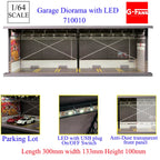 GFans NEW Model 1:64 Scale Diorama Car Garage Model With LED Lights Parking Lots City DIY Model Sets Collection Display Gifts