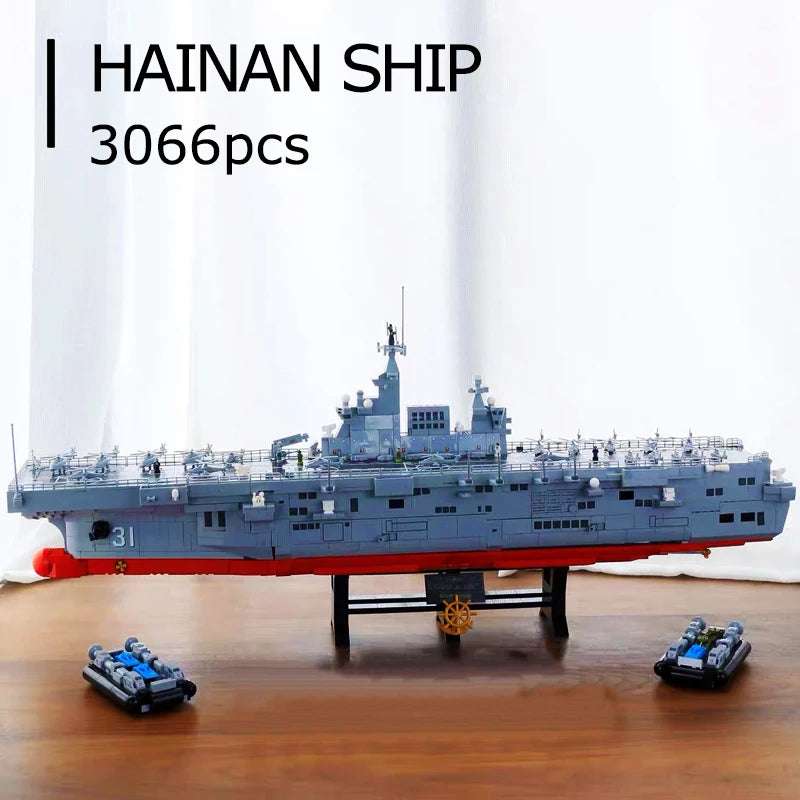 SEMBO Shandong Aircrafted Carrier Modular Building Blocks Military Navy Battleship Model Bricks WW2 Soldiers Toys For Kid Gift - CADA BRICKS®