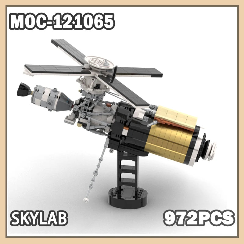 MOC-121065 Building Block Model Brick Skylab The First Space Station To Orbit The Earth Desktop Assembly Ornaments Gifts 972PCS