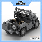 MOC Militaire Serie Jeep Model Bouwstenen 1:35 Schaal Licht Vrachtwagen Doe-Het-Zelf Samenstellen Blokken Creatief Auto Speelgoed Collectie Kerstcadeau