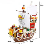One Piece 1484Pcs+9Dolls Thousand Sunny Boat Blocks Cartoon Pirate Ship Bricks Set Toys for Children Christmas Gifts