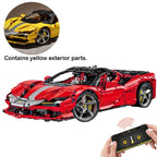 IN STOCK MOC 1:8 Technical RC Sports Car SF90 Building Blocks Model Bricks Assembling Toys for Children Birthday Gift Set - CADA BRICKS®