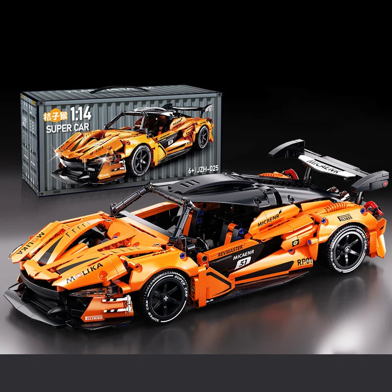 2025 New RS12 Mechanical Sports Car Building Blocks Set 1200pcs Scale 1:14 Racing Car Model Kit Kids Adults Gift Toys Collection
