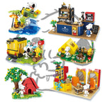 Genuine Snoopy Building Blocks Multi-faceted Life Puzzle Box Cartoon Plastic Building Blocks Trendy Scene Coffee Shop Toys Gift