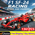 Technology 1361PCS Speed Champions SF-24 F1 Race Car 42207 Detailed Build F1 Model Car MOC Display Vehicle Collection Decor Gift
